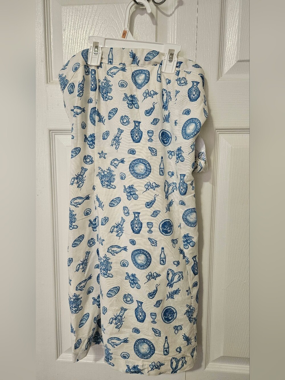 Jessica Simpson White Mini Dress with Blue Toile Print